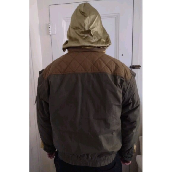 Vintage Urban Equipment Green Military Style Bomber Aviator Jacket W Hood Sz L - Picture 4 of 16